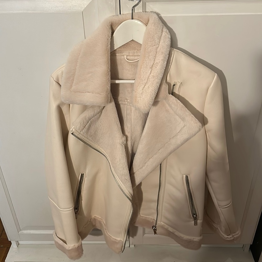 Cream Moto Jacket